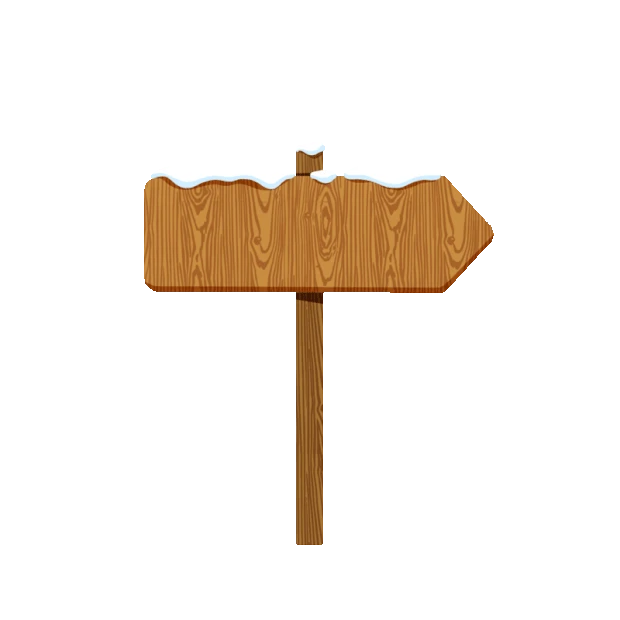 冬季冬天寒冬落雪积雪的木头指示牌标题文本框积雪融化gif图素材