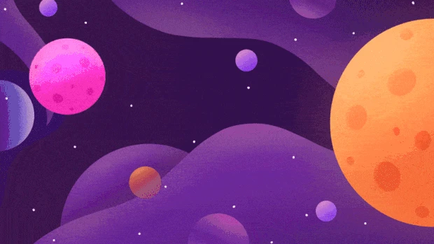 航天日神秘宇宙星空太空科技星球行星紫色视频背景gif图素材