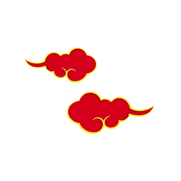 新年新春祥云红色喜庆装饰贴纸