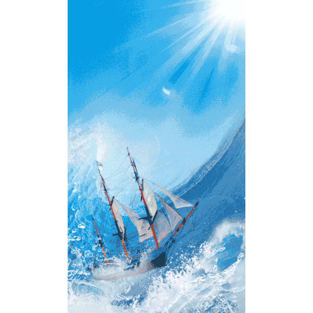 乘风破浪扬帆起航商务企业文化蓝色竖版视频背景海报gif图素材