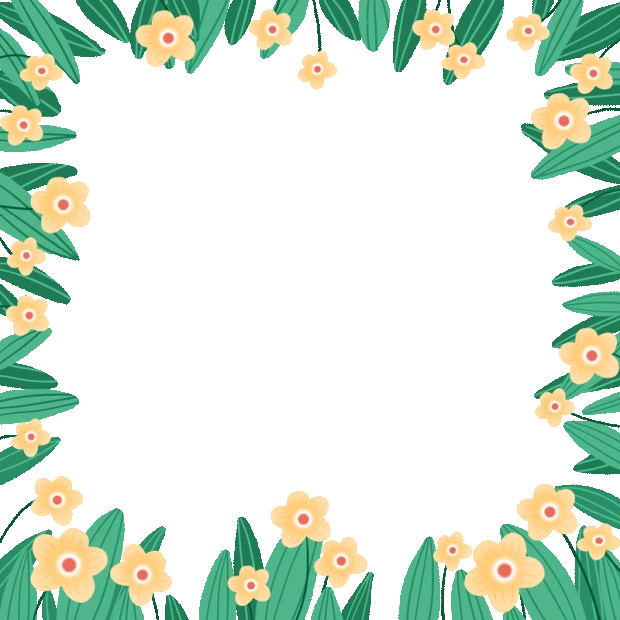 春天立春夏天植物花卉黄色小花边框拍照框文字框gif图素材
