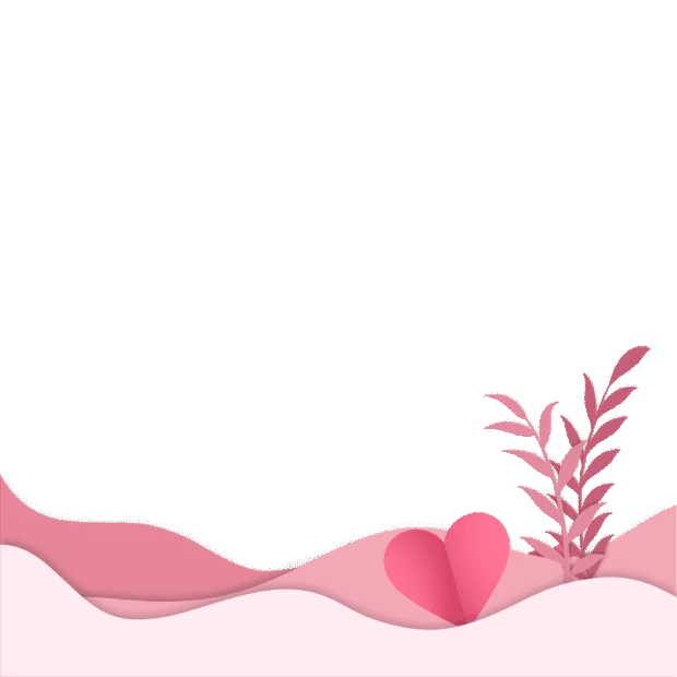 妇女节爱心植物底边边框剪纸风粉色gif图素材520520