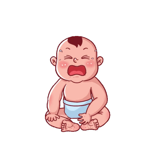 哭泣的婴儿卡通gif图素材