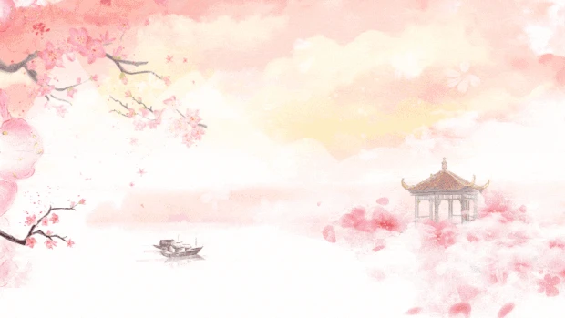 古风粉色山水中国风视频背景gif图素材