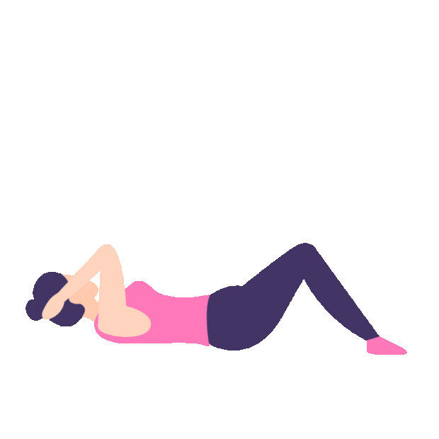 健身运动锻炼瑜伽仰卧起坐扁平gif图素材