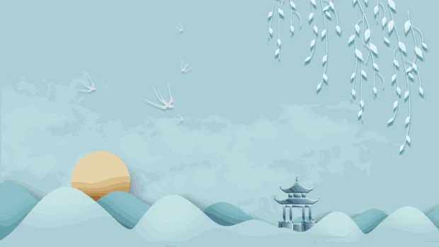 剪纸清明节清明绿色中国风视频背景gif图素材