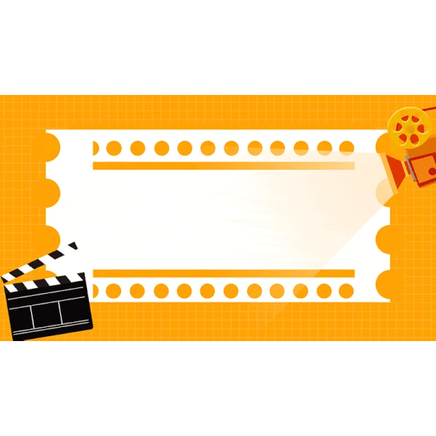 影院放映橙色边框电影视频背景gif图素材