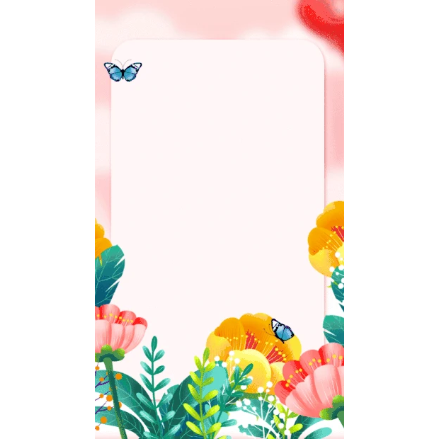 妇女节女神节春天春季植物花卉花草边框竖版视频背景gif图素材