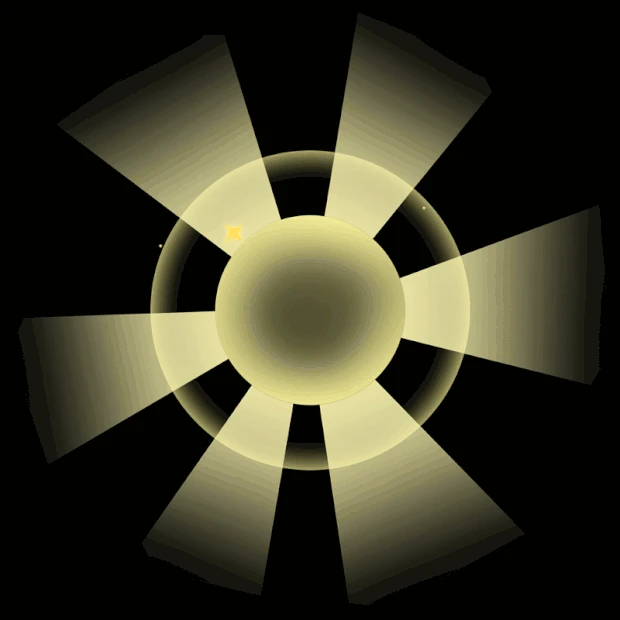黄色放射发散渐变光线光效星星光发光gif图素材