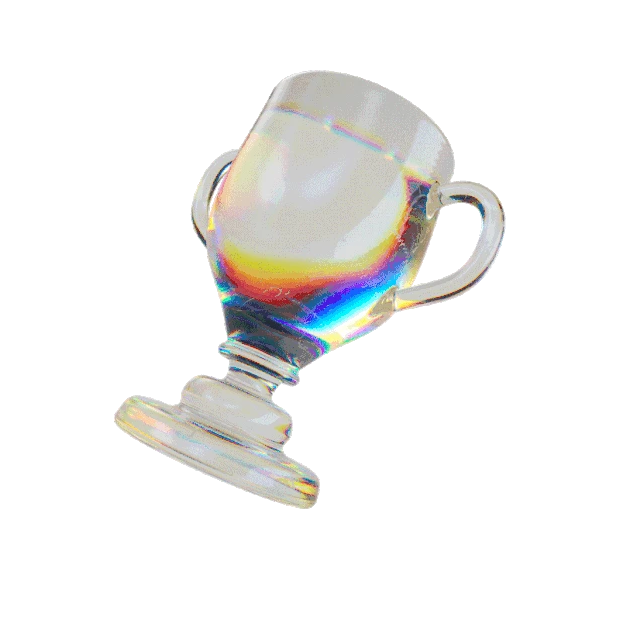 玻璃透明色散奖杯促销装饰3D立体C4Dgif图素材