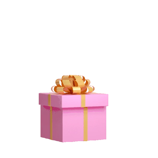 C4D立体3D粉色礼物盒弹出爱心礼物盒gif图素材