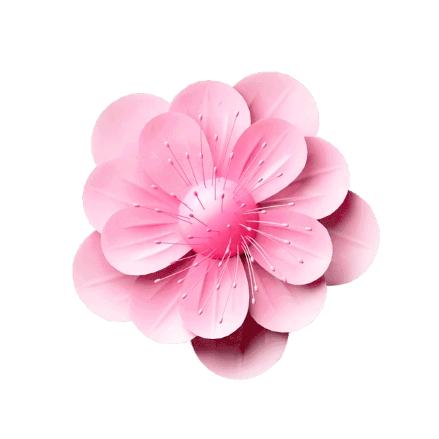 粉色C4D立体春天植物唯美花朵3Dgif图素材