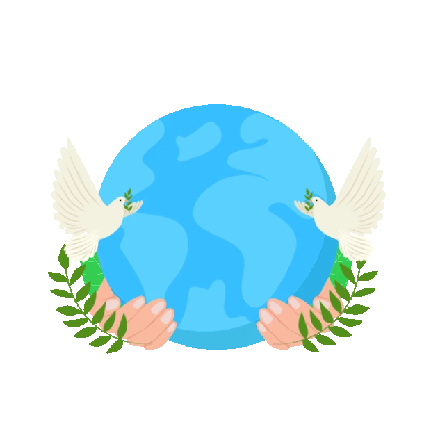 世界和平反对战争和平鸽橄榄枝地球gif图素材