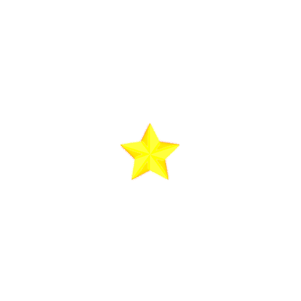 黄色发光立体星星