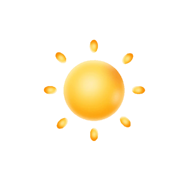 微立体晴天出太阳天气预报图标