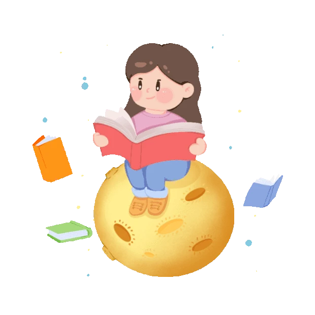 世界读书日教育看书阅读女孩星球知识宇宙gif图素材