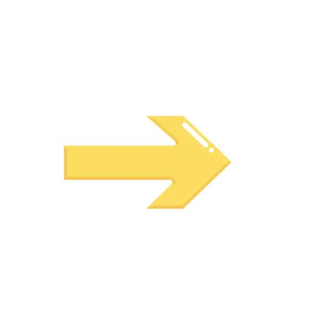黄色向右箭头符号路线指示方向