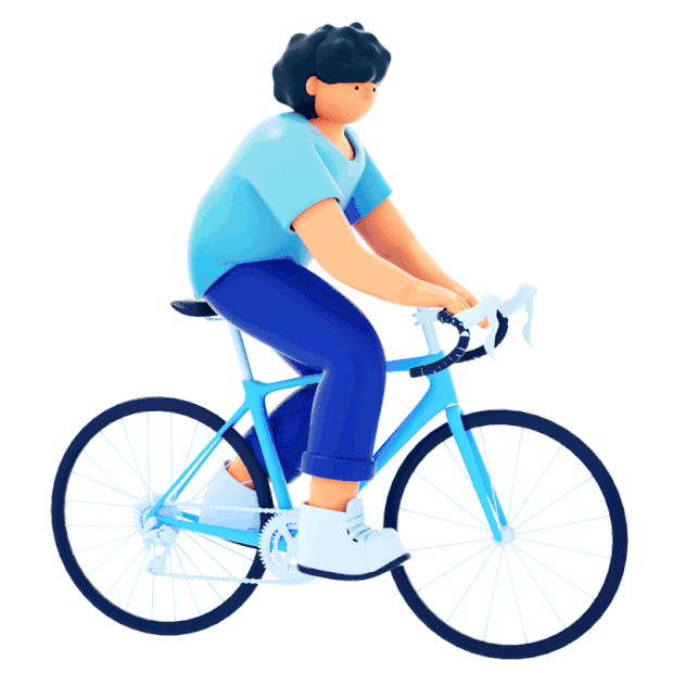 3D立体C4D动作运动自行车骑车人物gif图素材