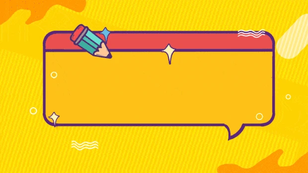 卡通铅笔黄色波普对话框边框视频背景gif图素材