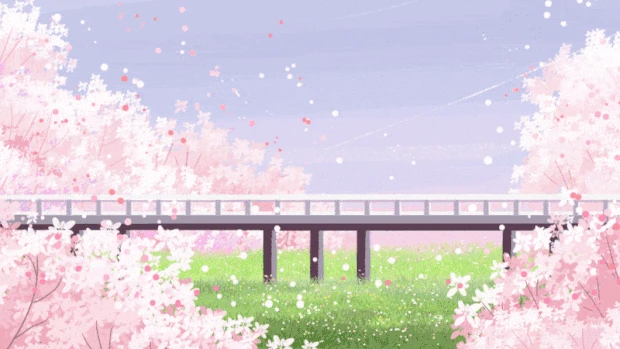 樱花风景唯美粉色视频背景gif图素材