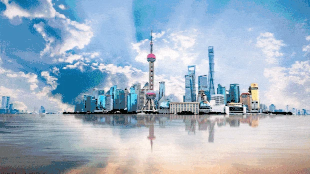 上海金融中心陆家嘴东方明珠黄浦江地标视频背景gif图素材
