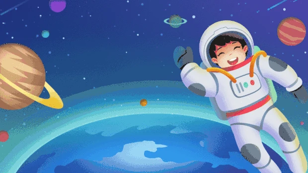中国航天日宇航员航天星空星球视频背景gif图素材
