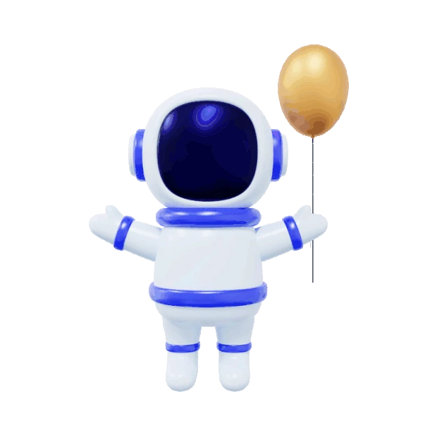 宇航员气球C4D立体3D航空航天gif图素材