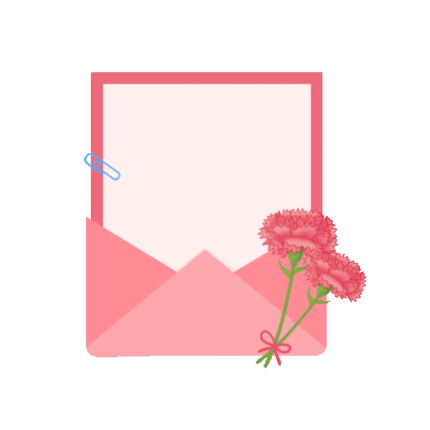 母亲节母亲节快乐祝福信件鲜花康乃馨边框信封粉色gif图素材