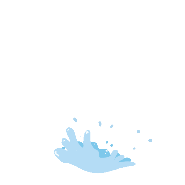 蓝色液体水花飞溅卡通手绘gif图素材