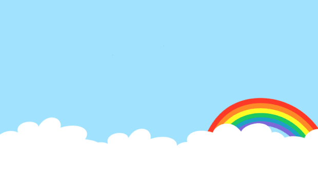 夏天蓝天白云云朵彩虹纸飞机夏季清新蓝色视频背景gif图素材