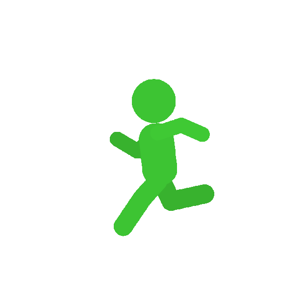 绿色小人跑步跑动作运动gif图素材