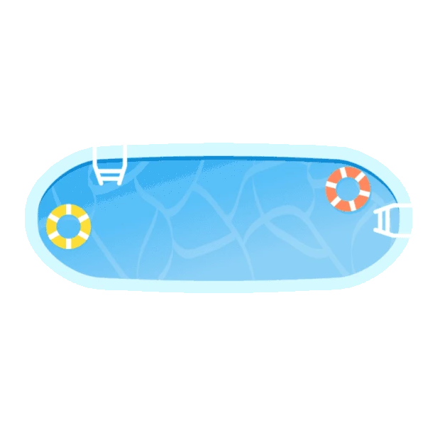 夏天游泳池水池夏季边框标题框清凉蓝色gif图素材