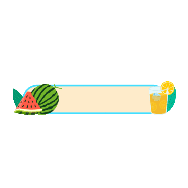 夏天西瓜水果饮料标题框边框清凉gif图素材