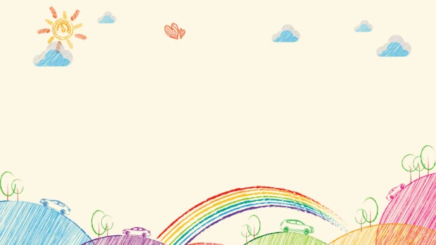 儿童节六一61彩虹云朵太阳漫画视频背景gif图素材