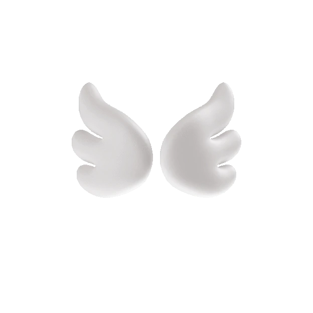 C4D立体3D挥动的白色天使翅膀gif图素材