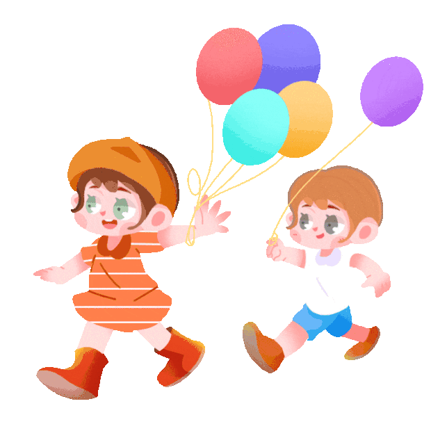 小孩奔跑玩耍气球暑假放假小朋友gif图素材