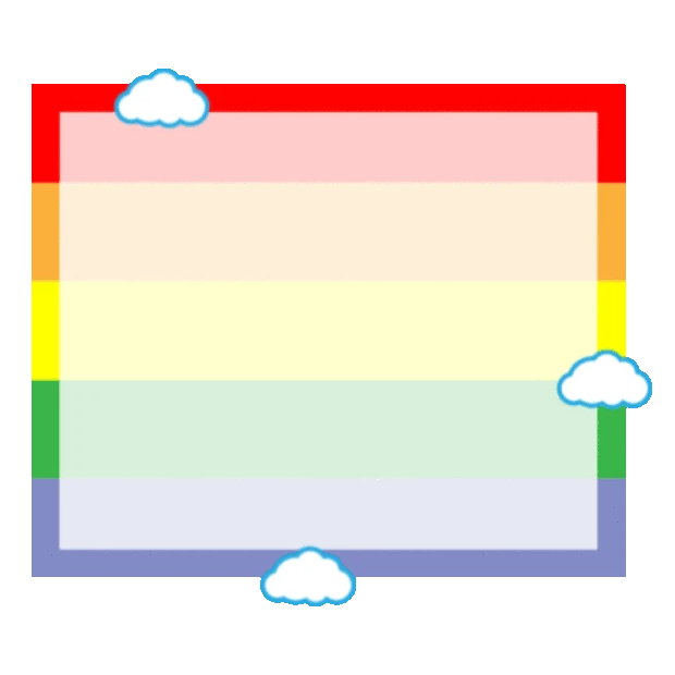 多色彩虹小云朵边框文本框gif图素材