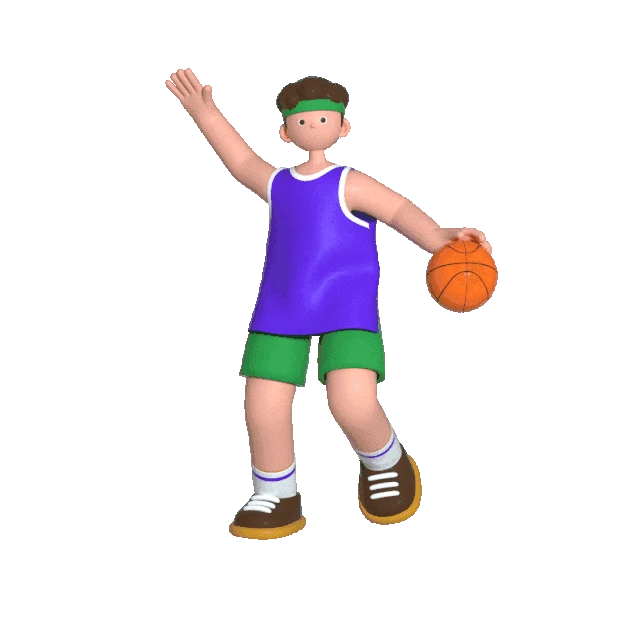 3D立体c4d打篮球健身锻炼人物立体gif图素材