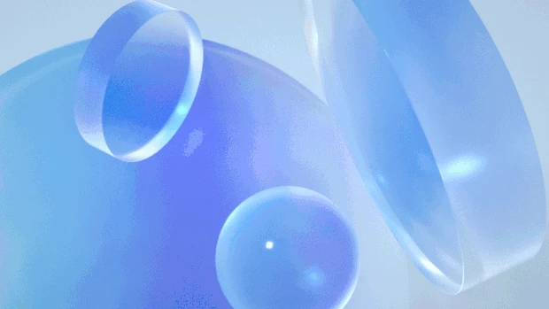3D立体c4d蓝色质感渐变玻璃视频背景动图gif
