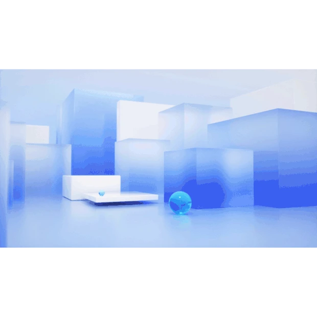 C4D几何蓝色概念小球滚动3D立体视频背景gif图素材