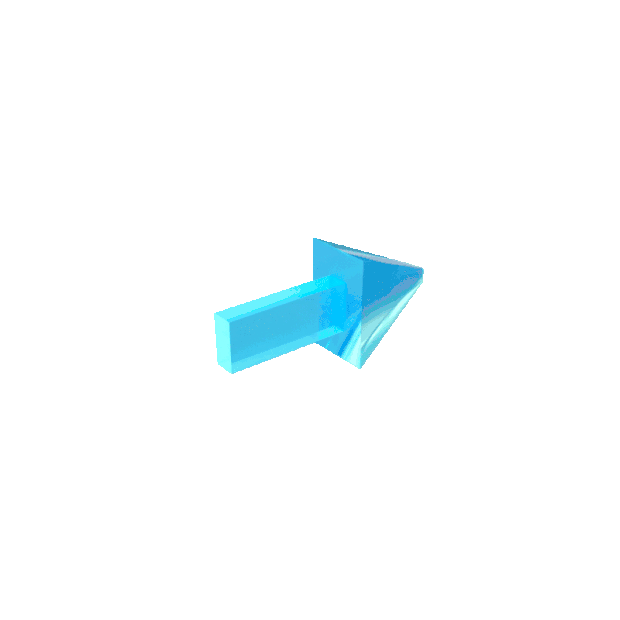 C4D立体3D蓝色玻璃向右箭头符号gif图素材