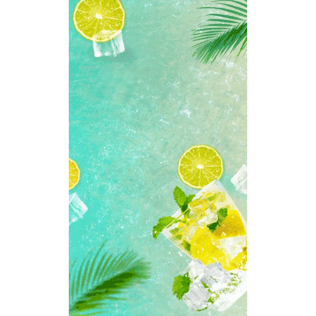 大暑夏日夏天柠檬海水绿色竖版视频背景海报gif图素材