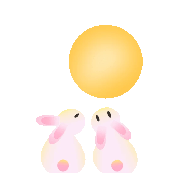 中秋中秋节两只兔子赏月兔子gif图素材