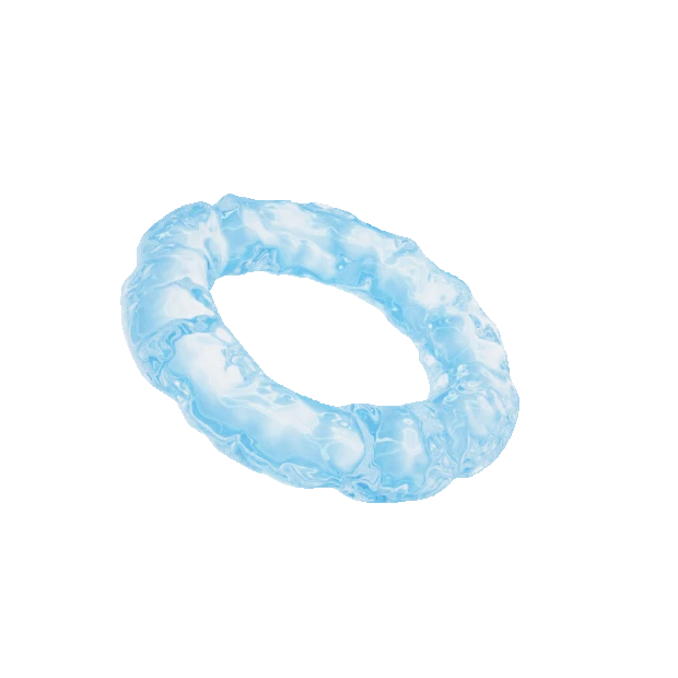 C4D立体3D蓝色水圆环转动水gif图素材