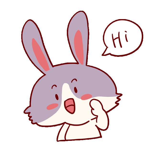 可爱兔子开心打招呼卡通表情包gif图素材