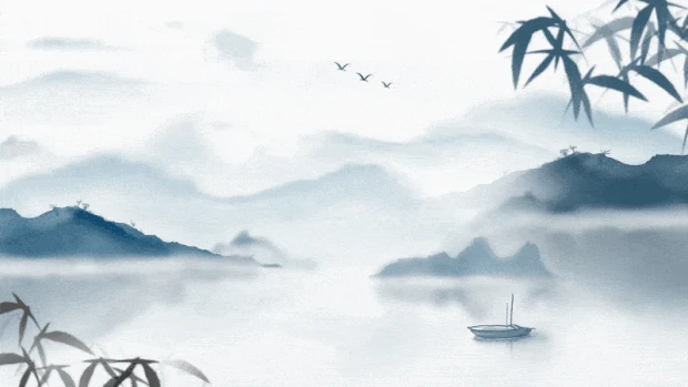 水墨画山水中国风横版背景gif图素材中国风