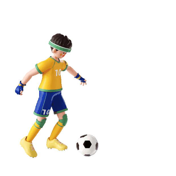 C4D立体3D世界杯足球赛事比赛足球运动员踢球gif图素材