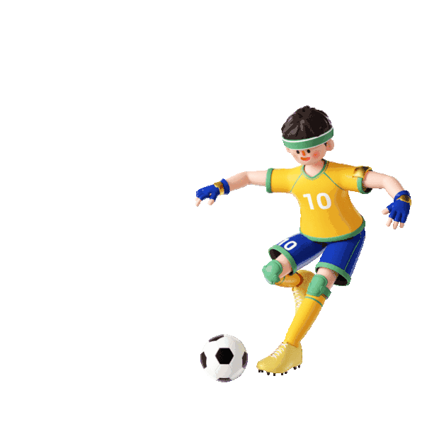 世界杯足球赛事比赛C4D立体3D运动员人物向前踢球gif图素材