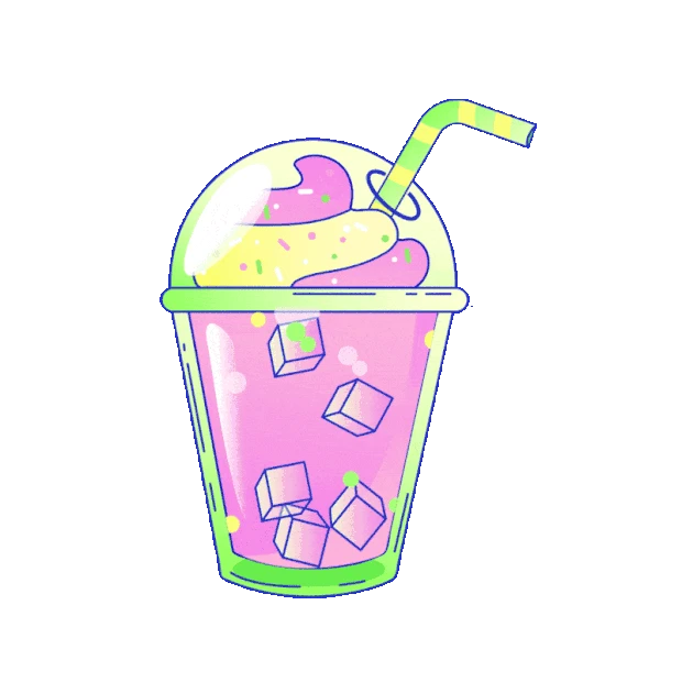 夏日饮料水果汁冷饮酷爽凉爽卡通描边gif图素材