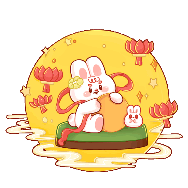 中秋节可爱兔子喜迎中秋节卡通gif图素材